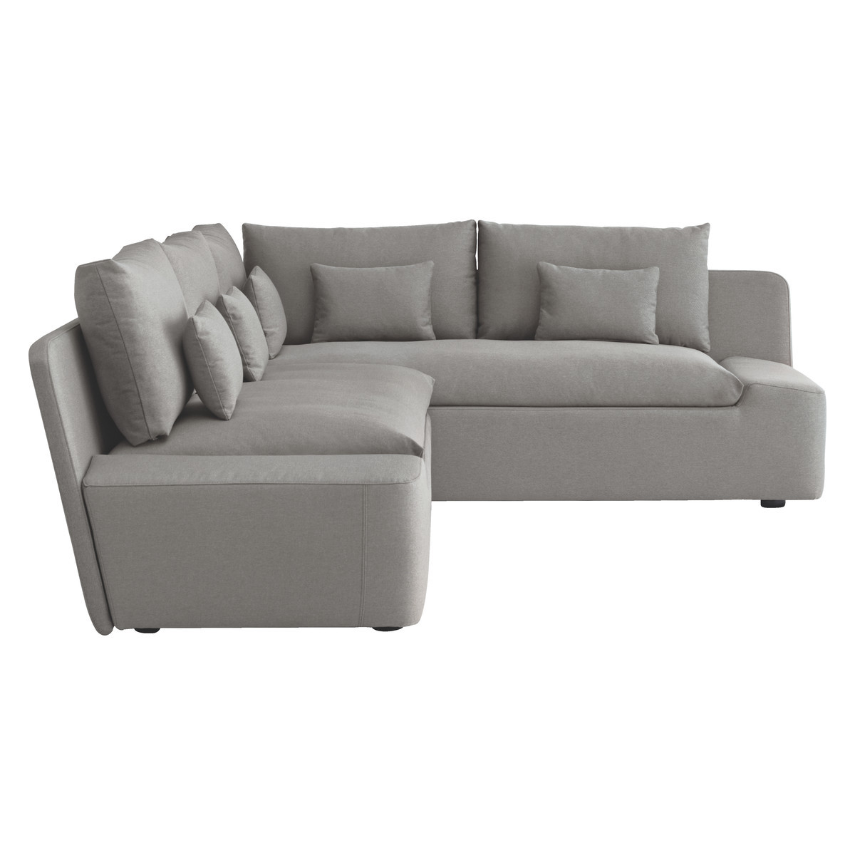 Kasha Light Grey Textured FaBric Left-Arm Corner Sofa, Grey – image 3
