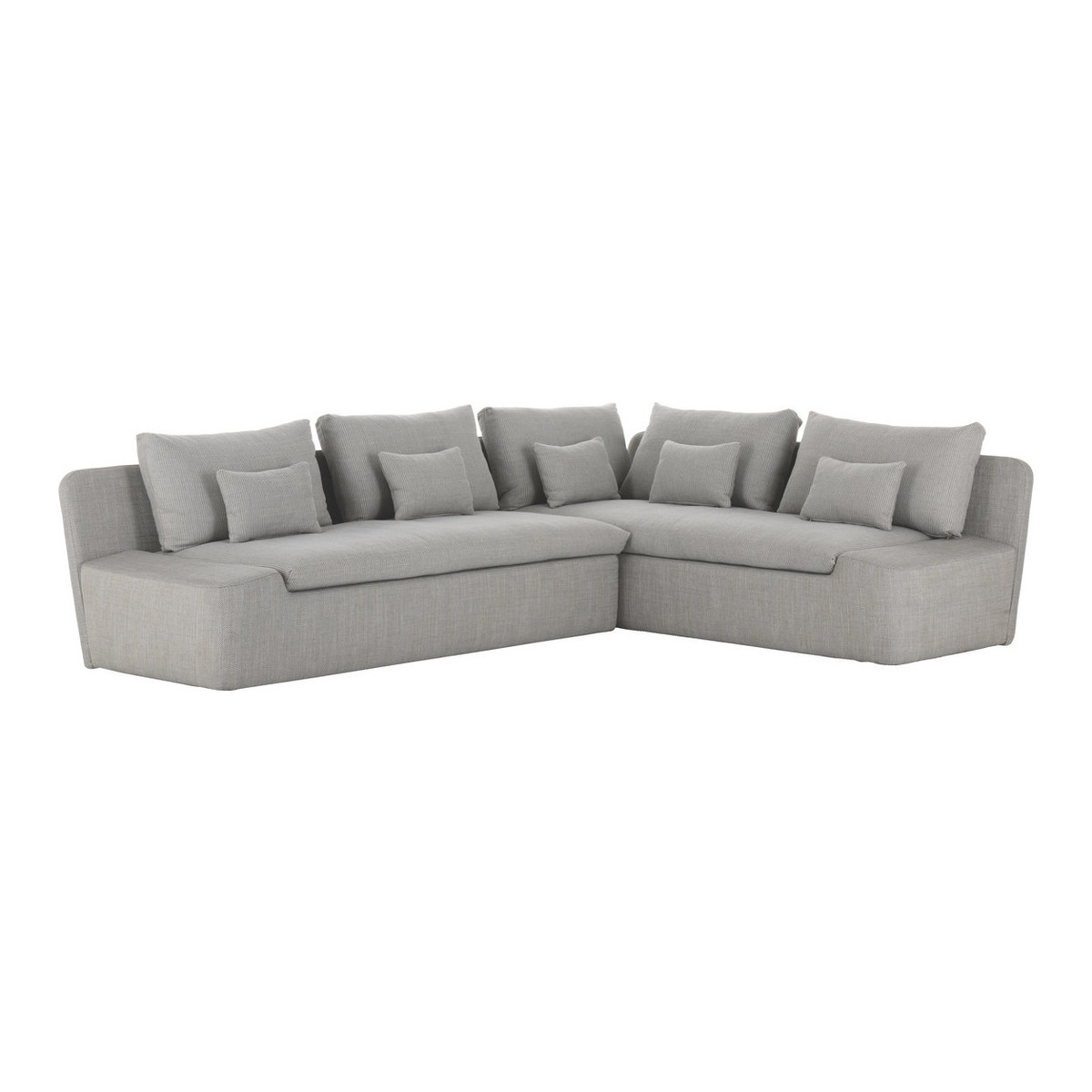 Kasha Light Grey Textured FaBric Left-Arm Corner Sofa, Grey – image 1