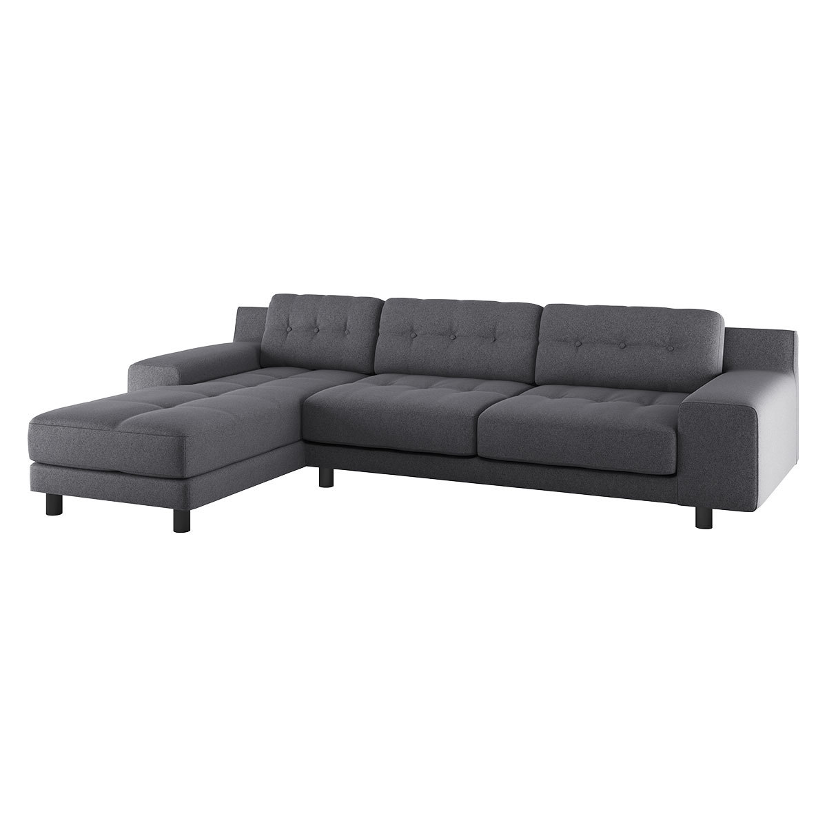 Hendricks 4 Seater Charcoal Grey FaBric Left Hand Chaise Sofa, Charcoal – image 3