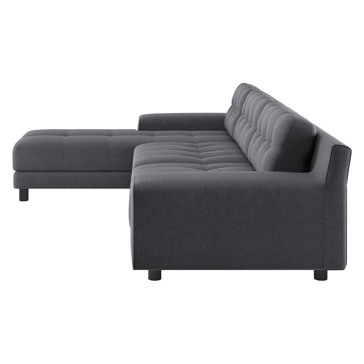 Hendricks 4 Seater Charcoal Grey FaBric Left Hand Chaise Sofa, Charcoal – image 4