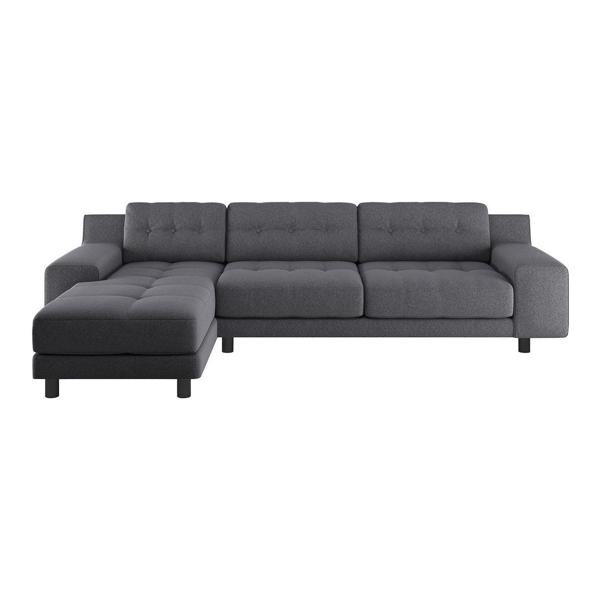Hendricks 4 Seater Charcoal Grey FaBric Left Hand Chaise Sofa, Charcoal – image 1