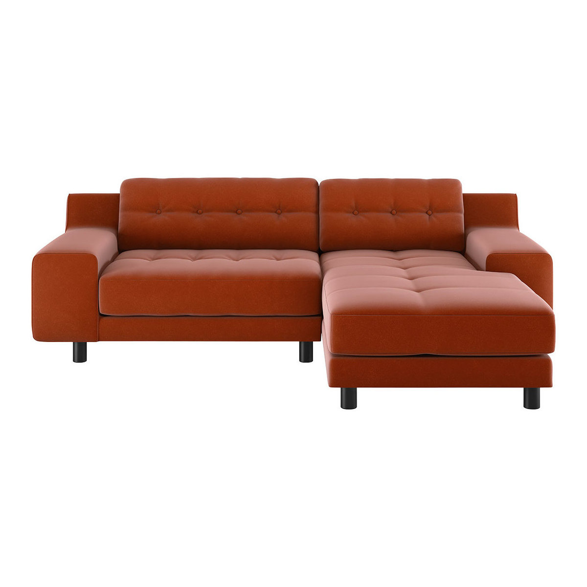 Hendricks Orange Velvet FaBric Small Right-Hand Chaise Sofa, Orange – image 1