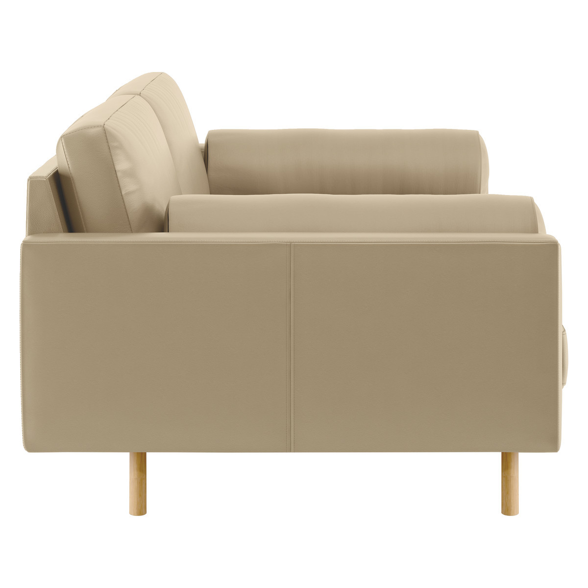 Spencer Stone Leather 2 Seater Sofa, Oak Legs, Stone – image 4