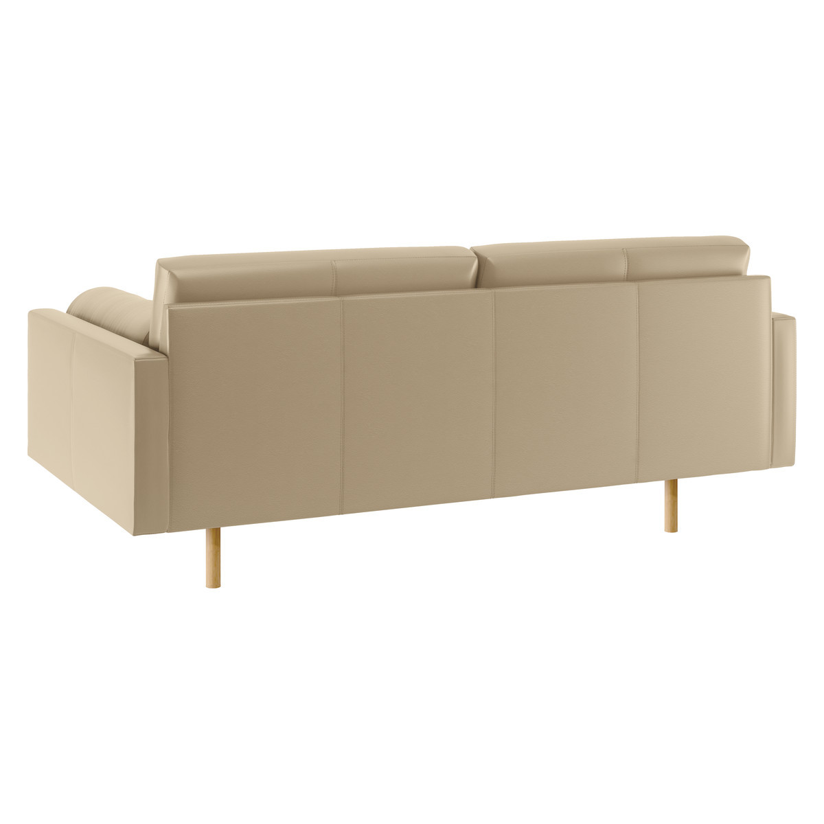 Spencer Stone Leather 2 Seater Sofa, Oak Legs, Stone – image 5