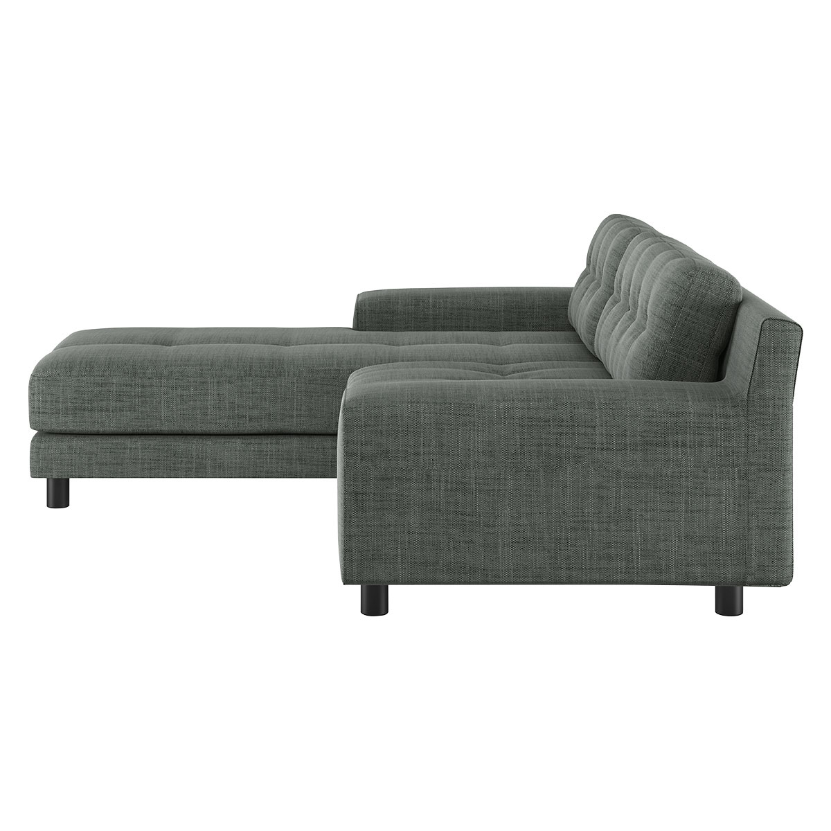 Hendricks Grey Italian Woven Small Left-Hand Chaise Sofa, Grey – image 4