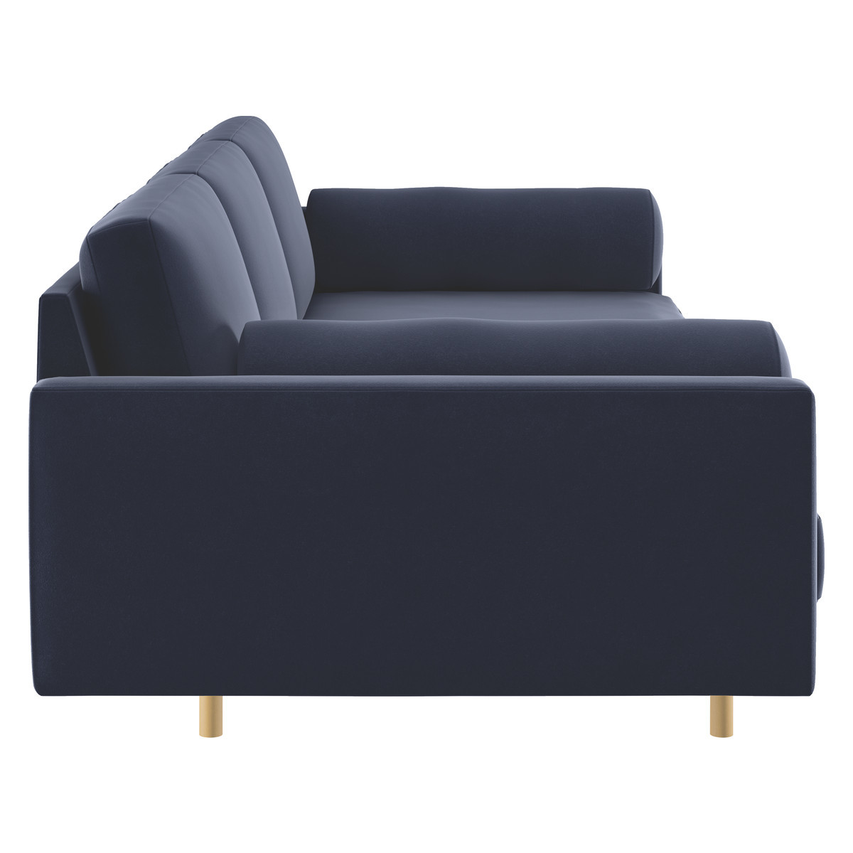 Spencer Navy Blue Velvet 4 Seater Sofa, Oak Legs, Dark Blue – image 4