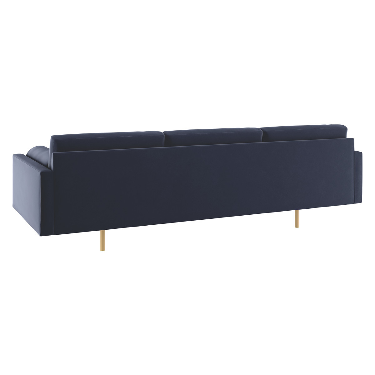 Spencer Navy Blue Velvet 4 Seater Sofa, Oak Legs, Dark Blue – image 5