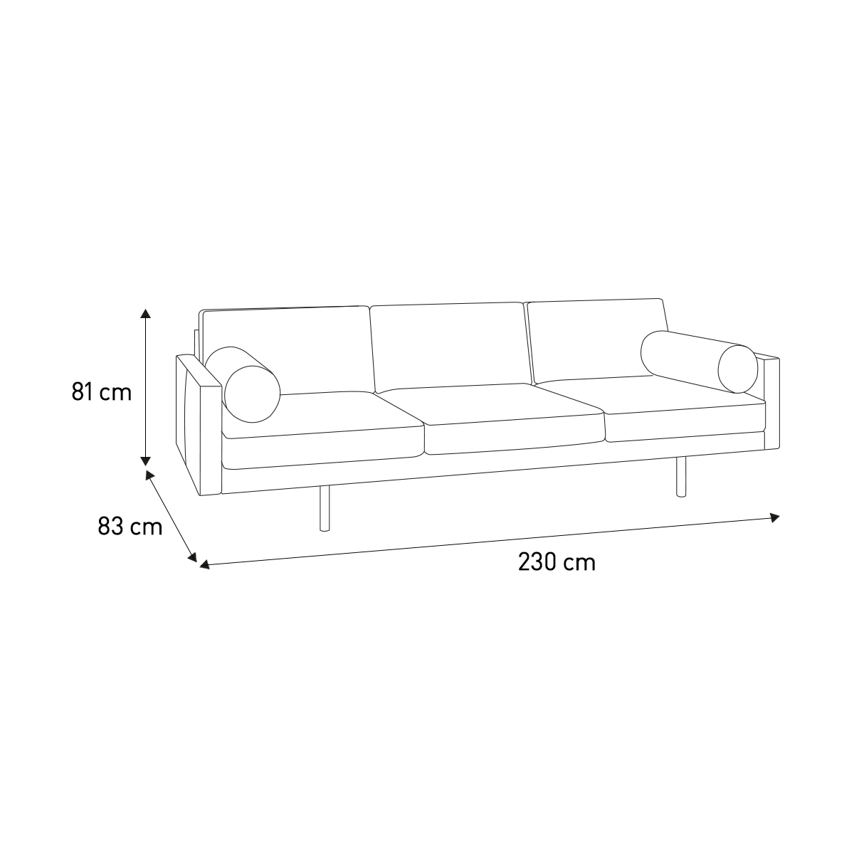 Spencer Navy Blue Velvet 4 Seater Sofa, Oak Legs, Dark Blue – image 7