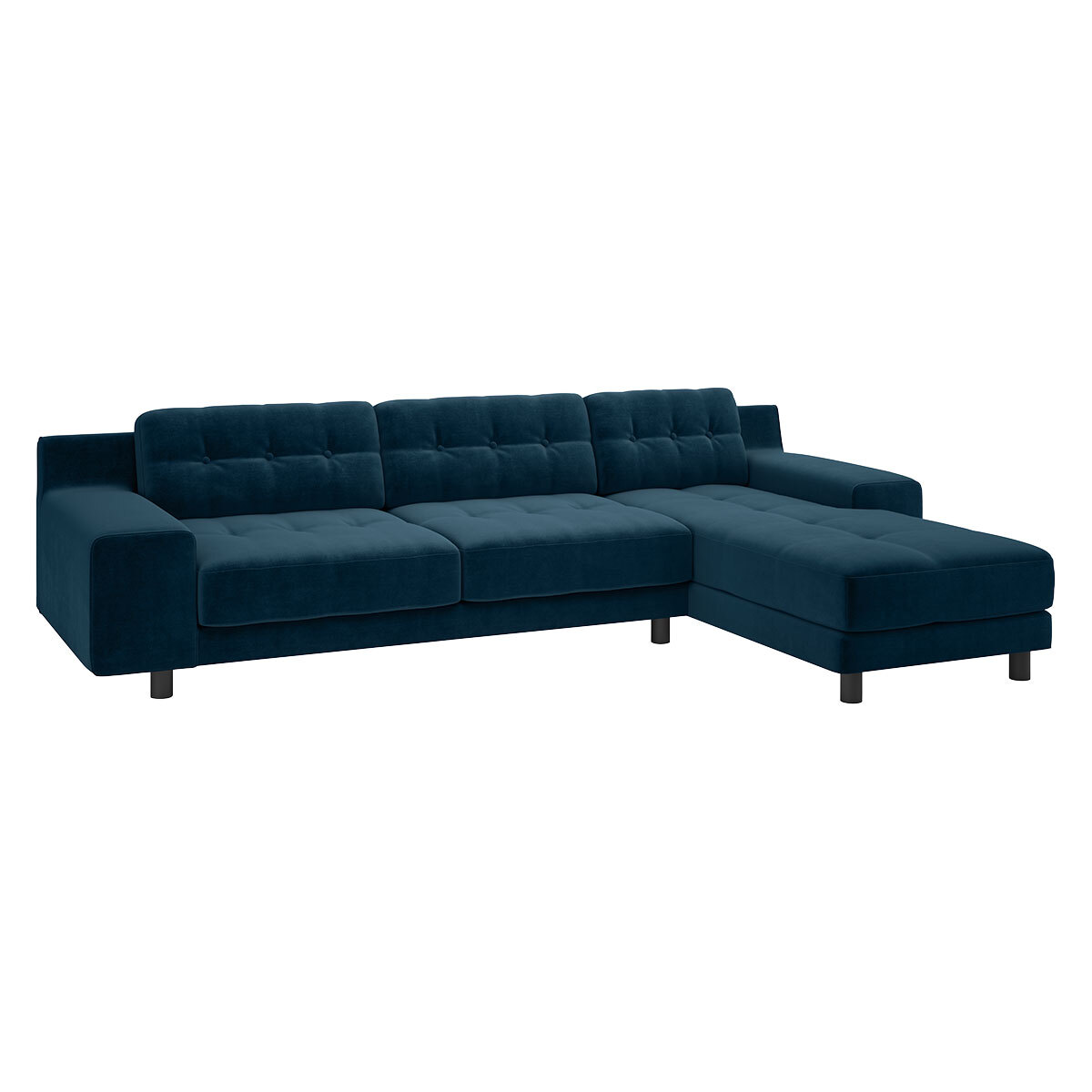 Hendricks 4 Seat Ink Blue Right Hand Chaise Sofa, Blue – image 3
