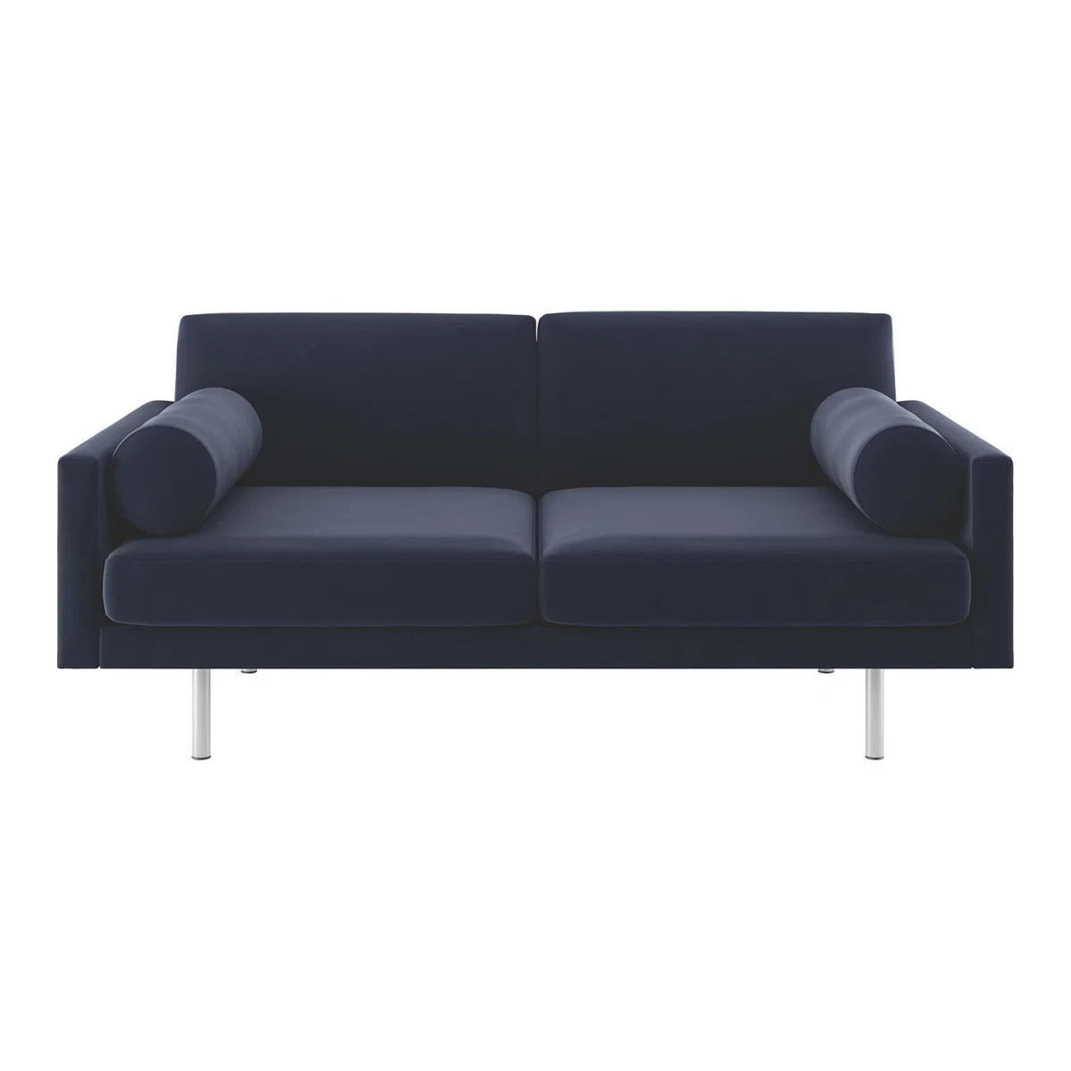 Spencer Navy Blue Velvet 2 Seater Sofa Metal Legs, Dark Blue – image 1