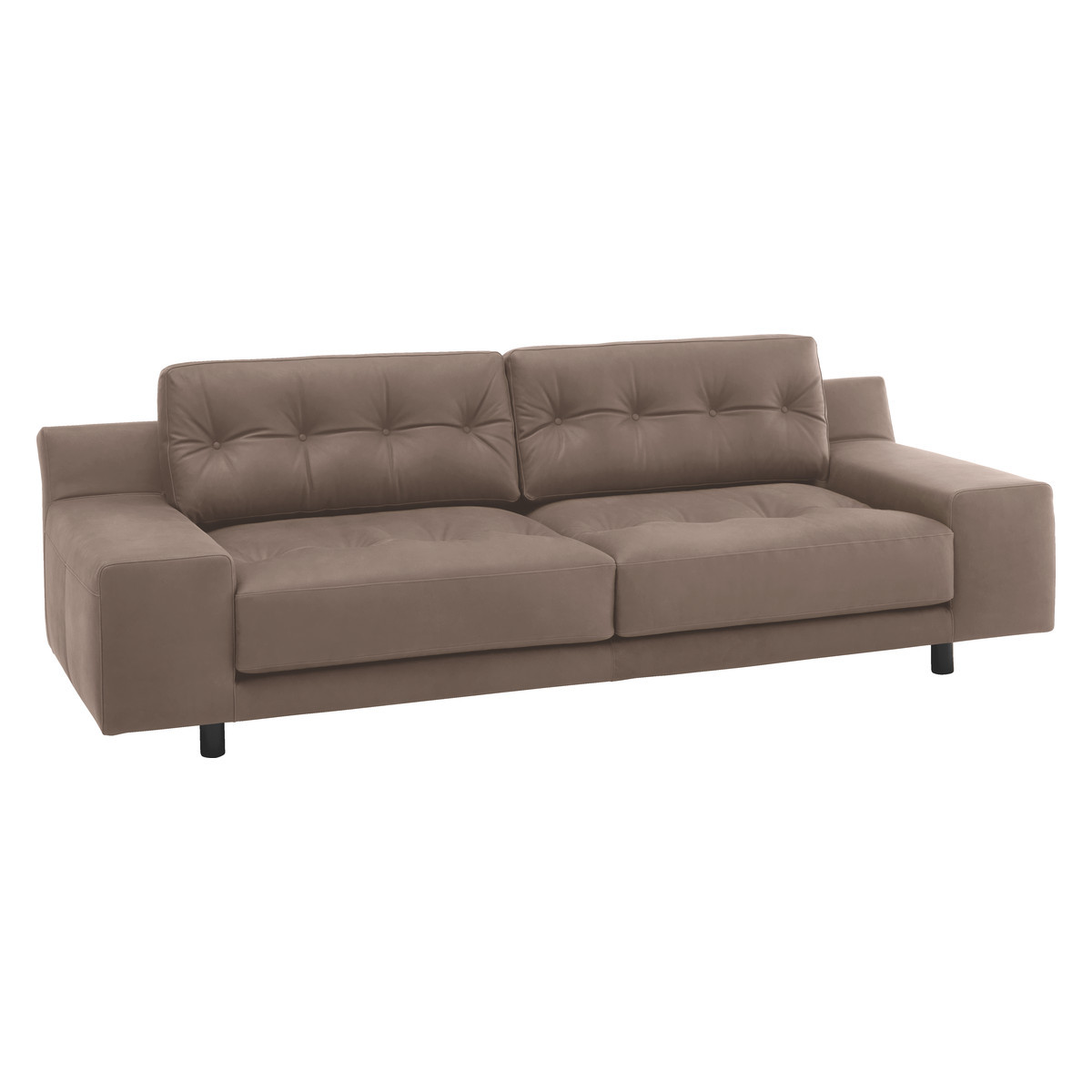 Hendricks Light Brown Luxury Leather 4 Seater Sofa, Brown – image 3