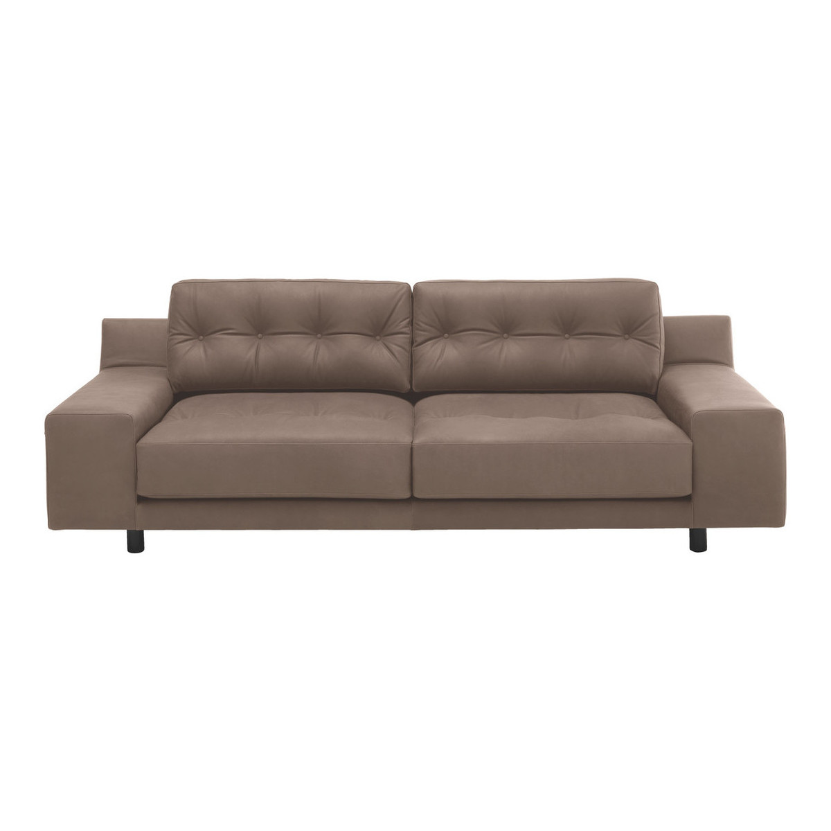 Hendricks Light Brown Luxury Leather 4 Seater Sofa, Brown – image 1