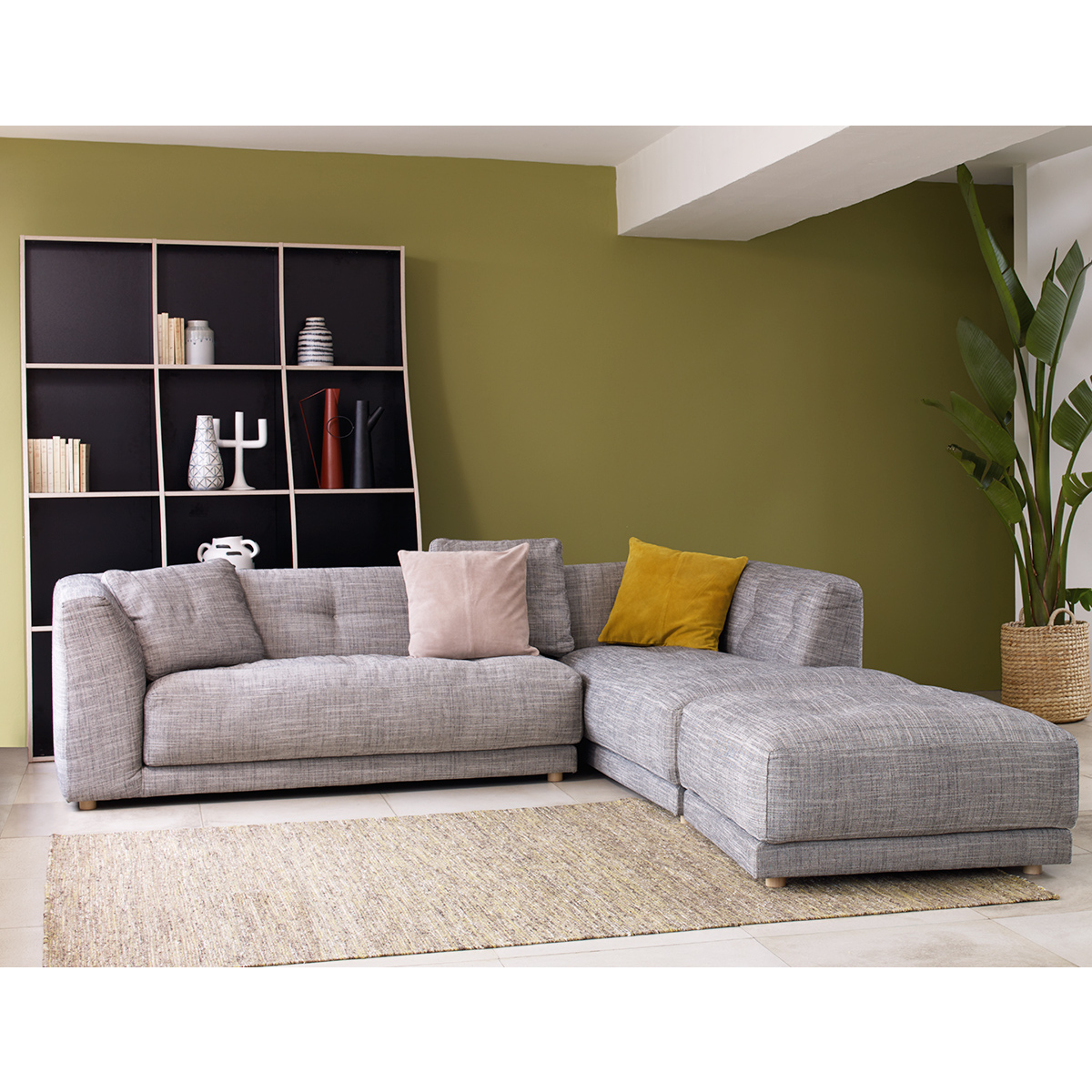 Forde Blue Acor FaBric 4 Seat Sofa, Blue – image 5