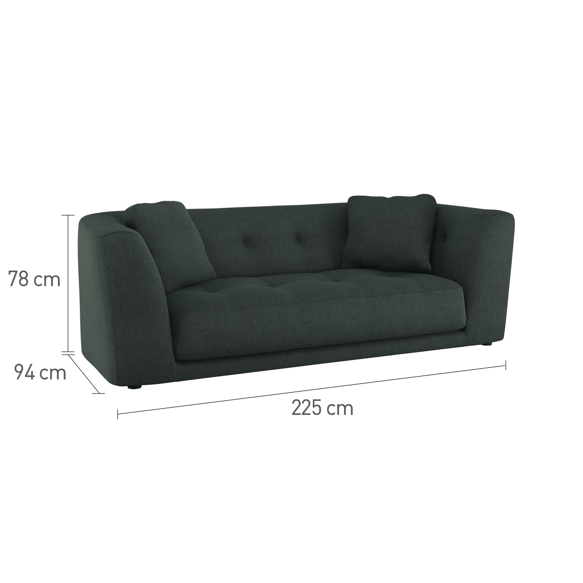 Forde Blue Acor FaBric 4 Seat Sofa, Blue – image 6