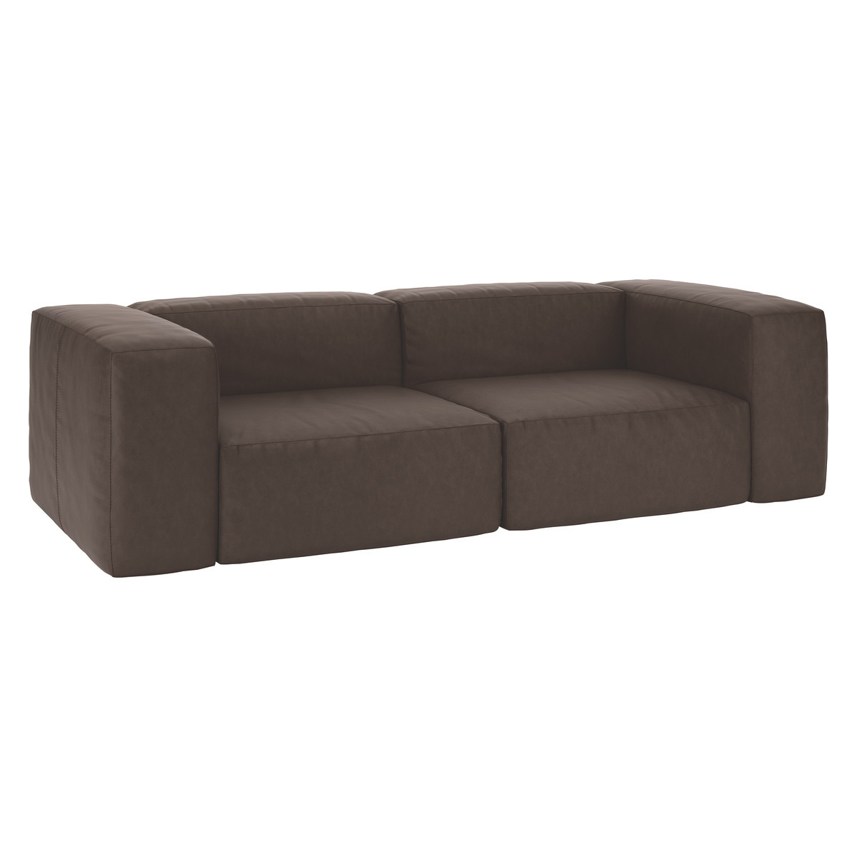 Opollo Chocolate Brown Luxury Leather 4 Seater Sofa, Brown – image 3