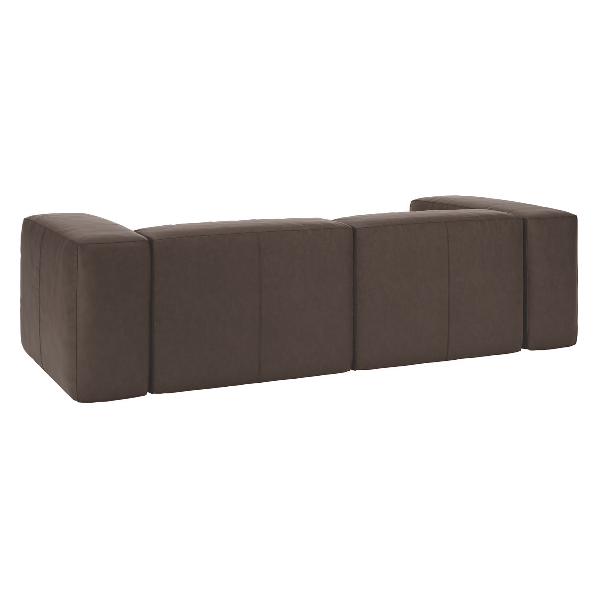 Opollo Chocolate Brown Luxury Leather 4 Seater Sofa, Brown – image 5
