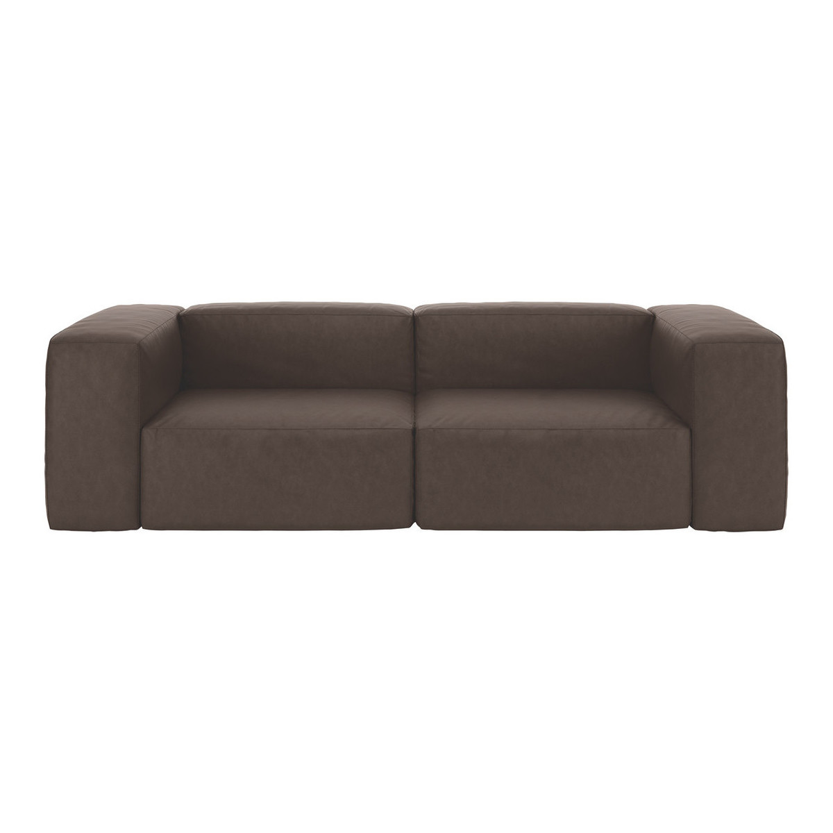 Opollo Chocolate Brown Luxury Leather 4 Seater Sofa, Brown – image 1