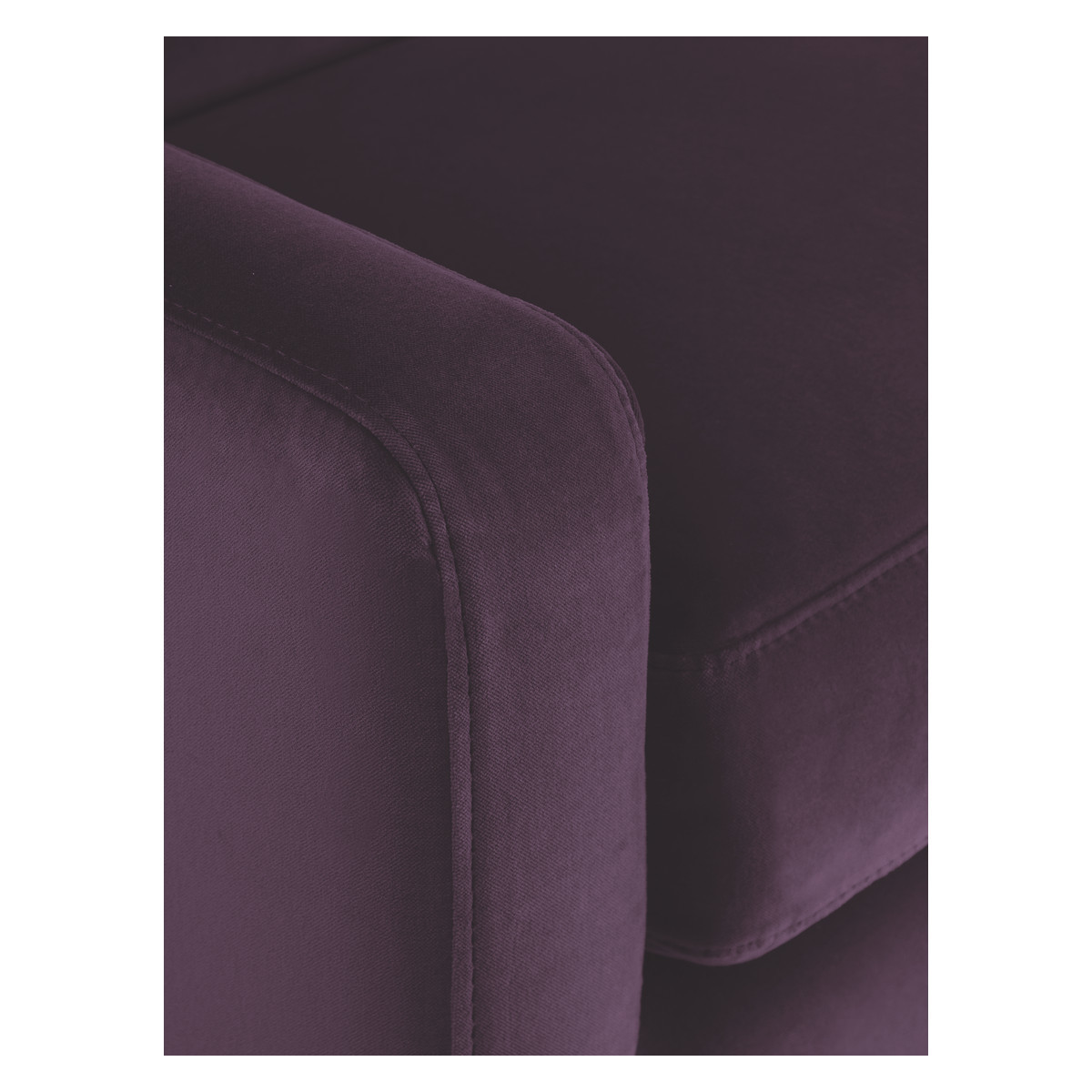 Chester Purple Velvet Left-Arm Corner Sofa, Dark Stained Feet, Purple – image 6