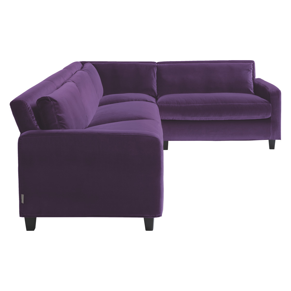 Chester Purple Velvet Left-Arm Corner Sofa, Dark Stained Feet, Purple – image 7