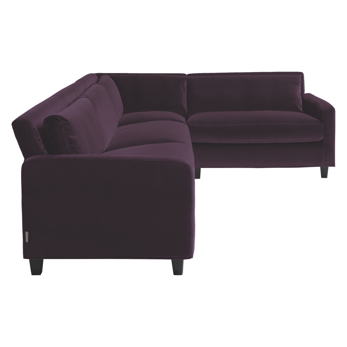 Chester Purple Velvet Left-Arm Corner Sofa, Dark Stained Feet, Purple – image 8