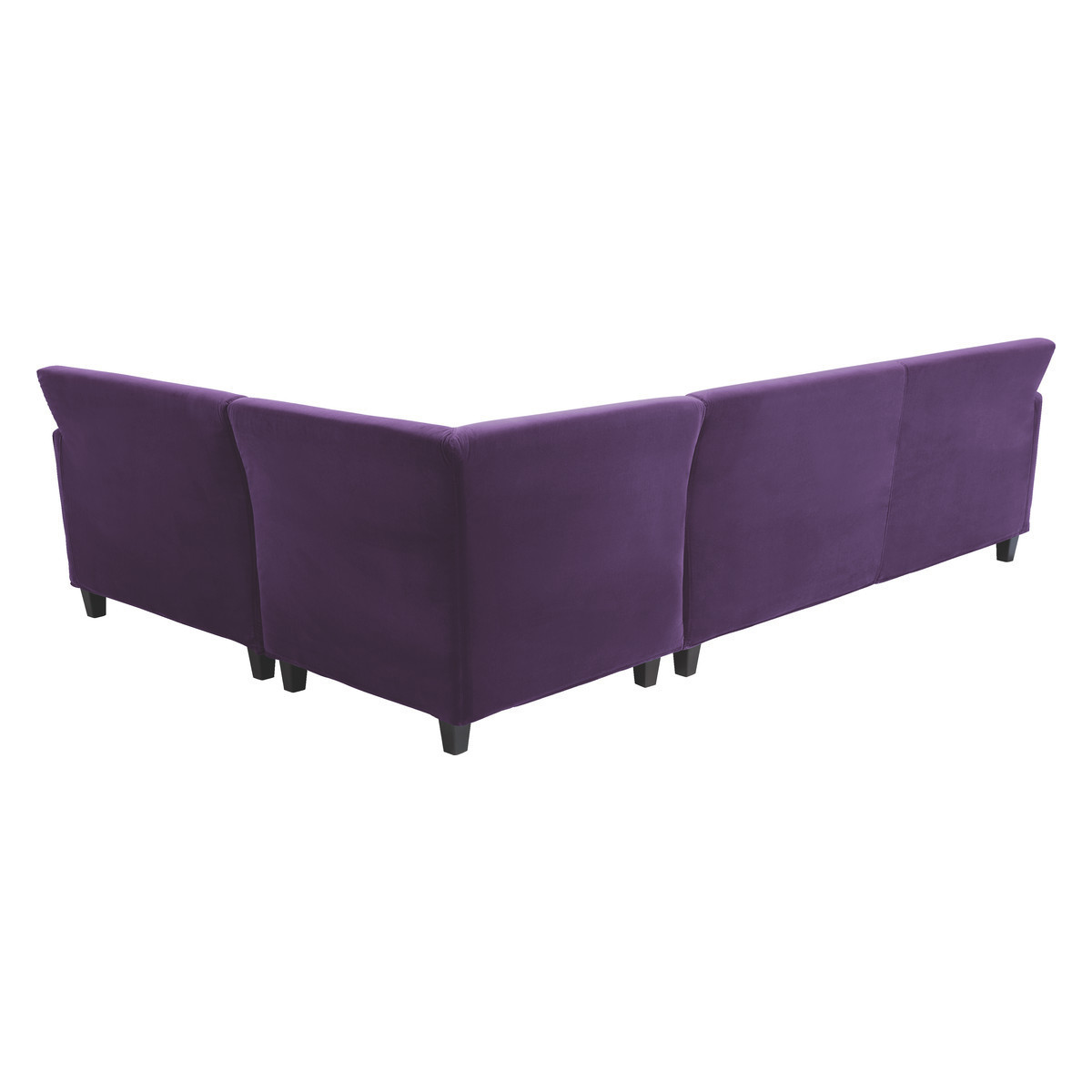 Chester Purple Velvet Left-Arm Corner Sofa, Dark Stained Feet, Purple – image 9