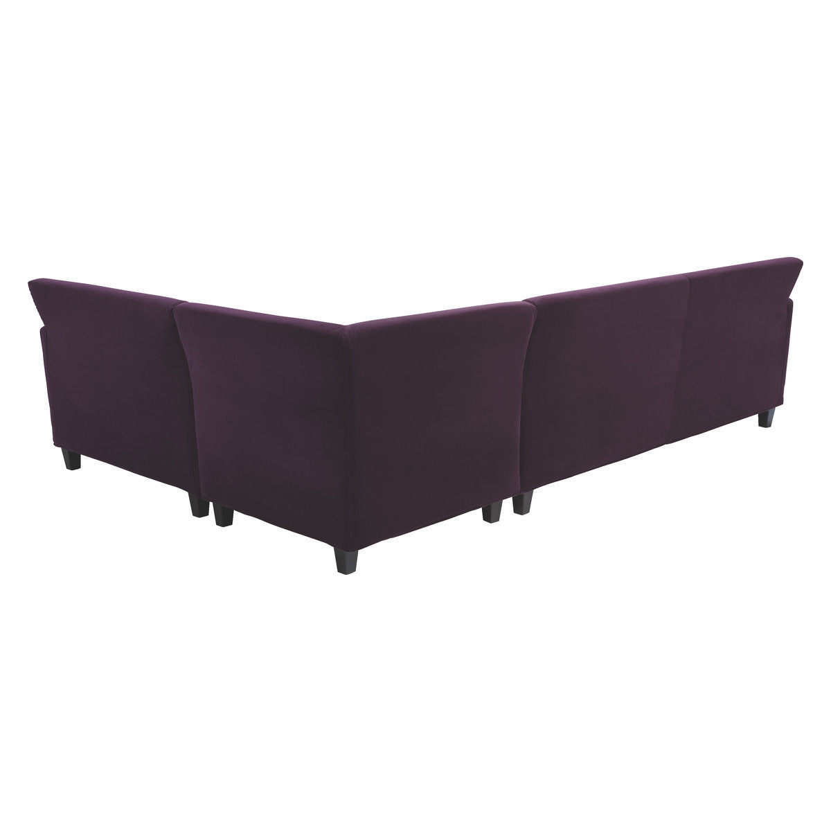 Chester Purple Velvet Left-Arm Corner Sofa, Dark Stained Feet, Purple – image 10