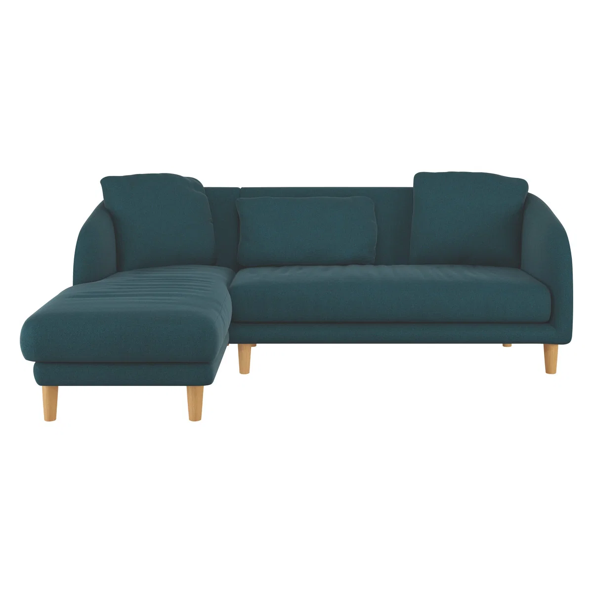 Colby Teal Green Wool Tweed Left Arm Chaise Sofa, Green – image 3