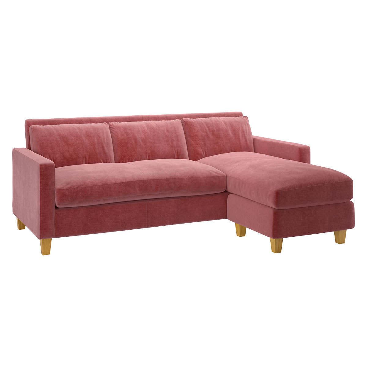 Chester Dusty Rose 3 Seater Chaise Sofa, Dusty Rose – image 2