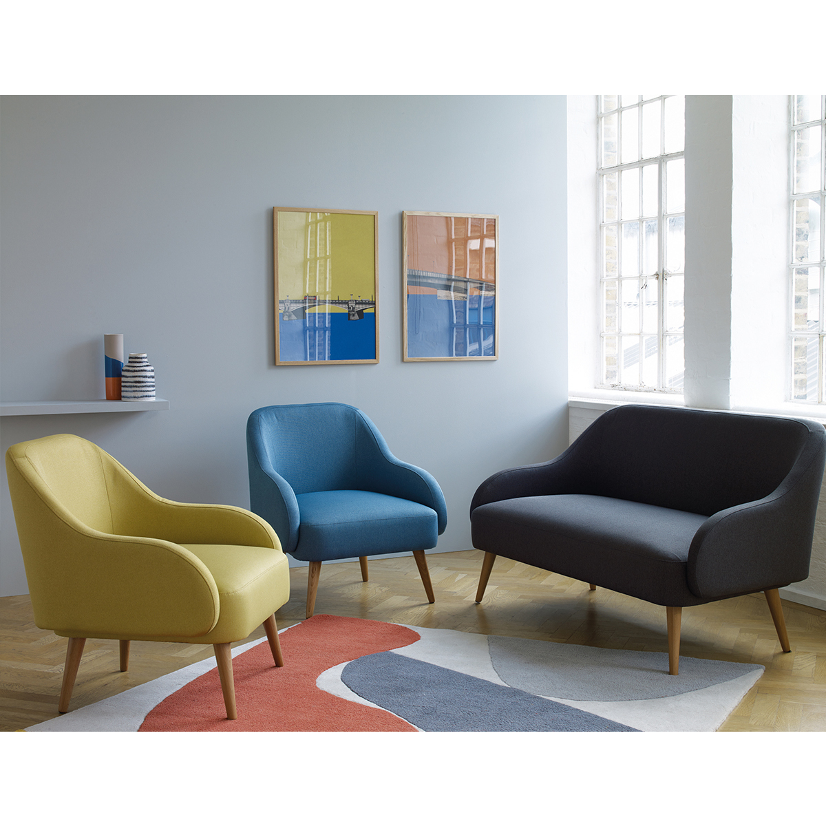 Momo Charcoal Grey FaBric 2 Seater Sofa, Charcoal – image 7
