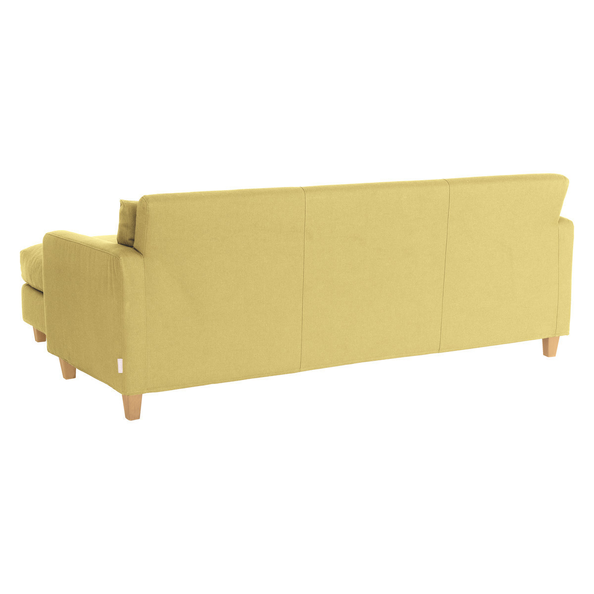Chester Yellow FaBric 3 Seater Chaise Sofa, Oak Stained Feet, Saffron Yellow – image 5