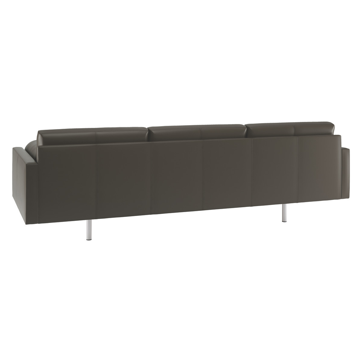 Spencer Grey Leather 4 Seater Sofa, Metal Legs, Grey – image 5