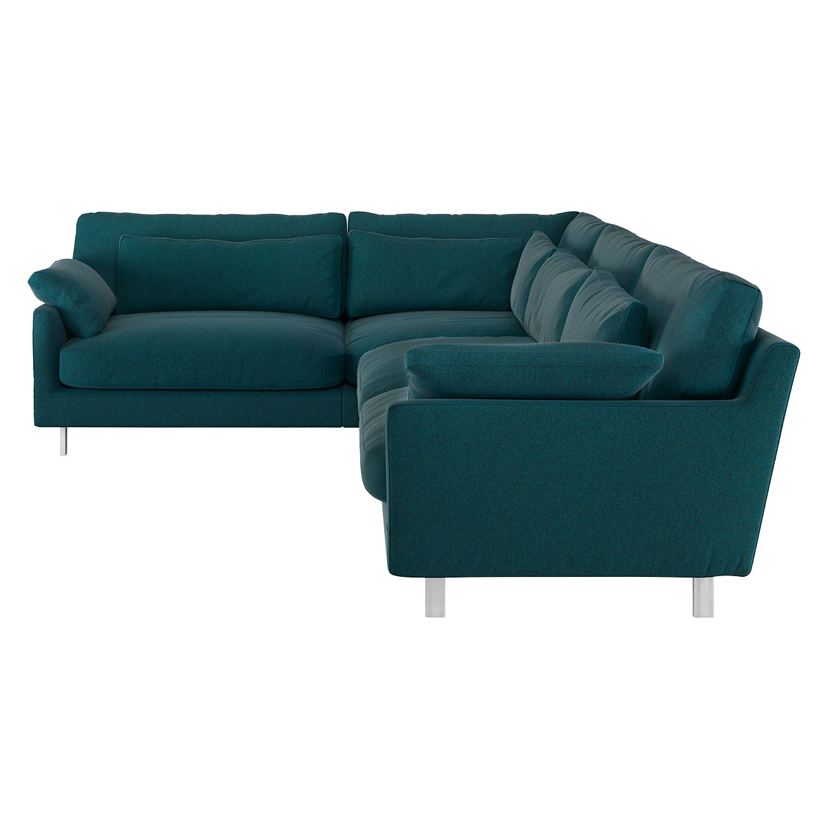 Cuscino Teal Green Wool Tweed Right-Arm Corner Sofa, Green – image 4