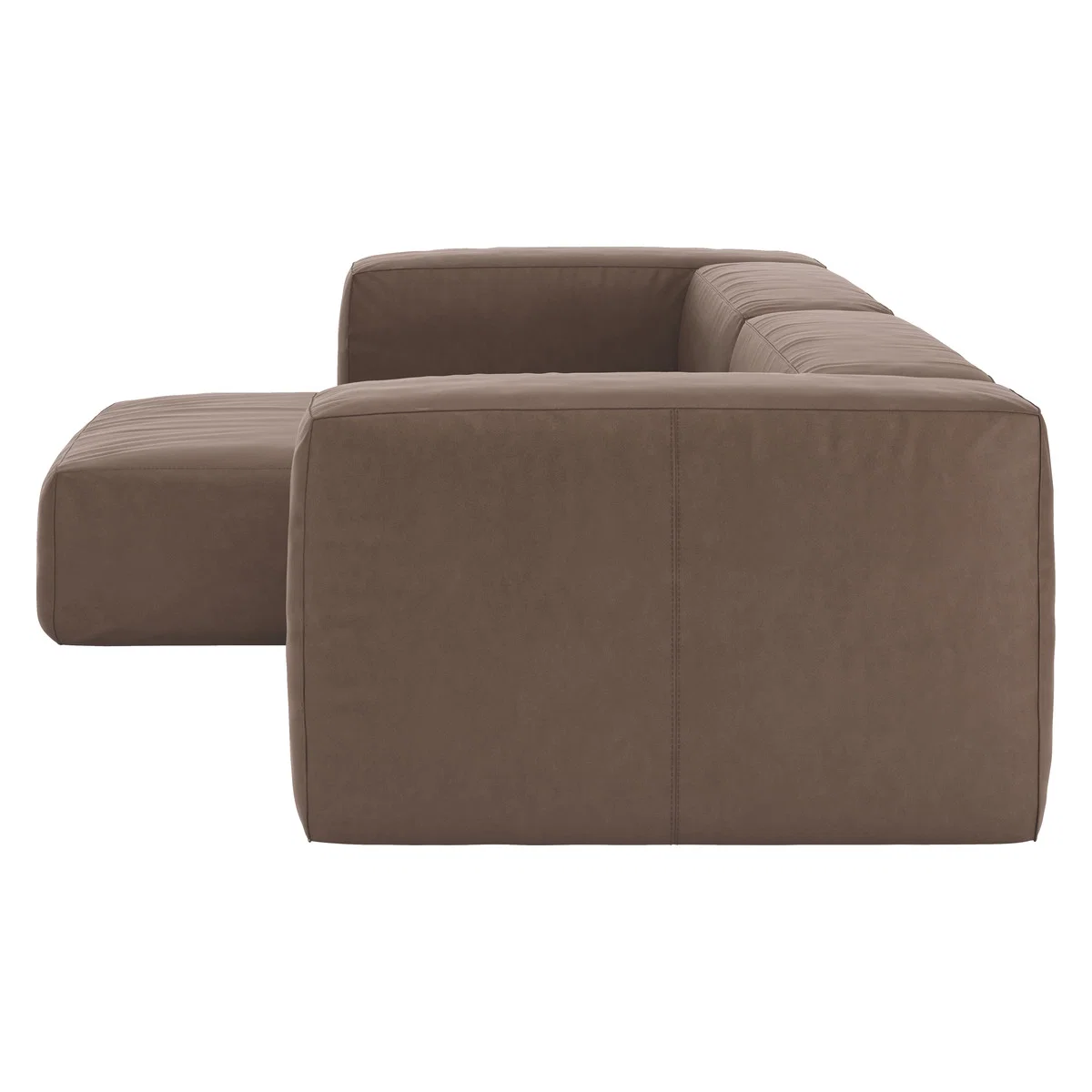 Opollo Light Brown Luxury Leather Small Left Arm Chaise Sofa, Light Brown – image 4