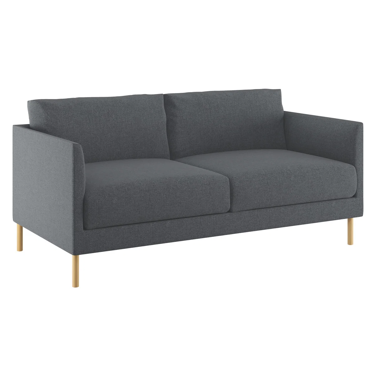 Hyde Grey Textured Woven FaBric 3 Seater Sofa, Wooden Leg, Grey – image 3