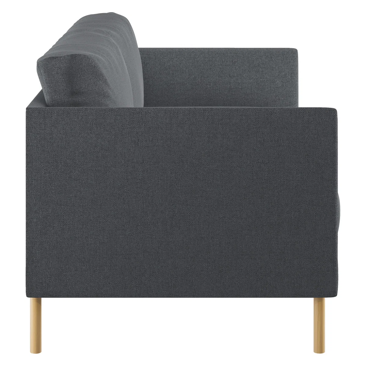 Hyde Grey Textured Woven FaBric 3 Seater Sofa, Wooden Leg, Grey – image 4