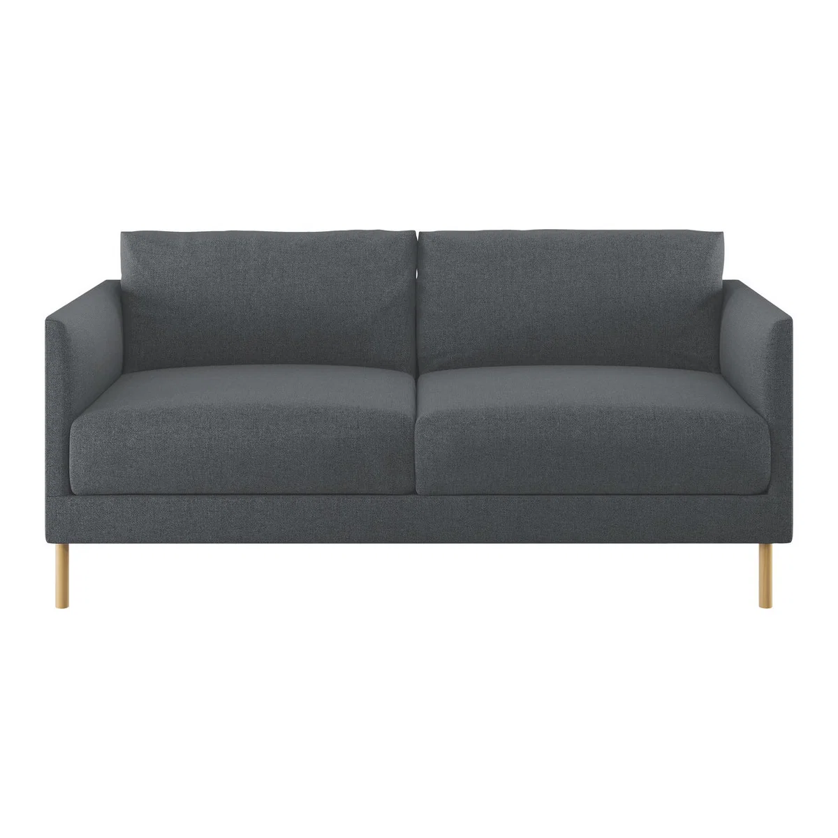 Hyde Grey Textured Woven FaBric 3 Seater Sofa, Wooden Leg, Grey – image 1