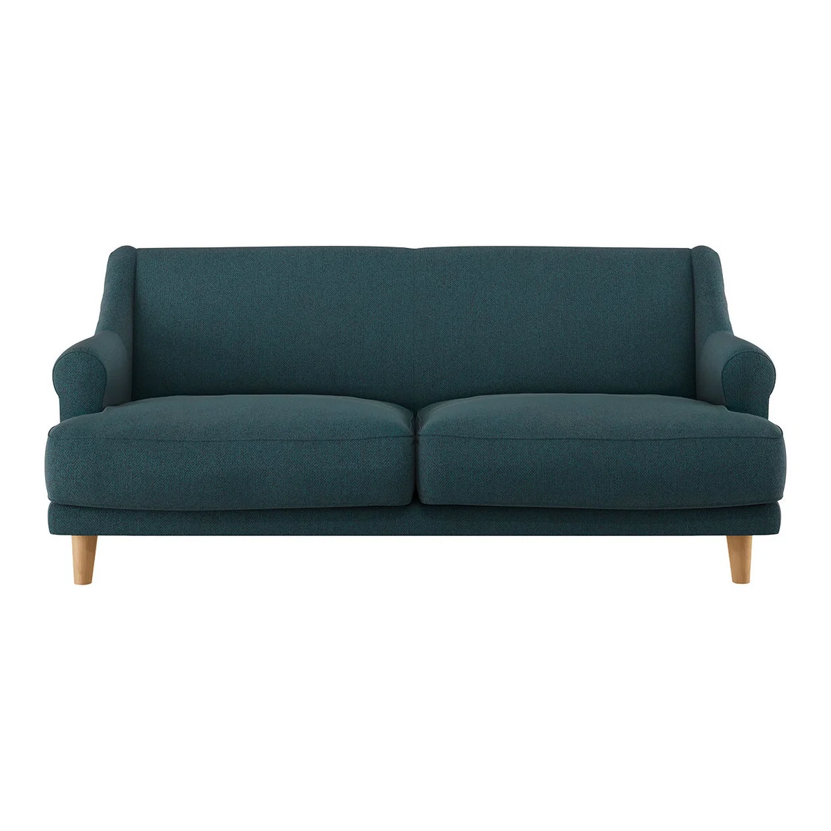 Townsend Teal Green Herringbone Wool Mix 2 Seater Sofa, Green – image 1