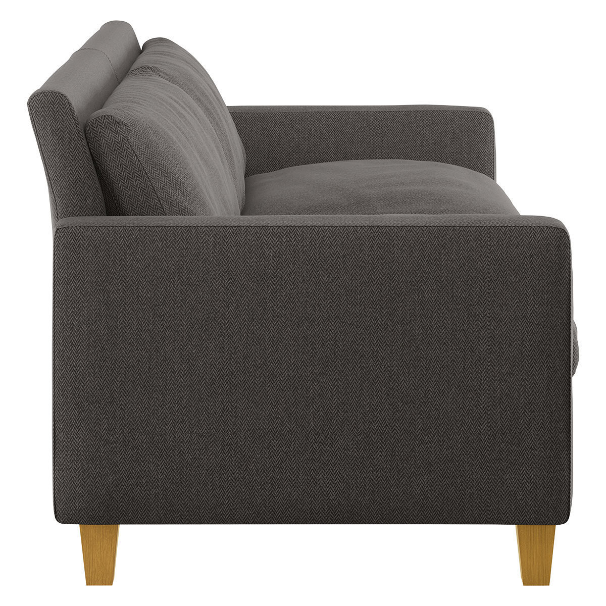 Chester Charcoal Grey Herringbone Wool Mix 2 Seater Sofa, Charcoal – image 3