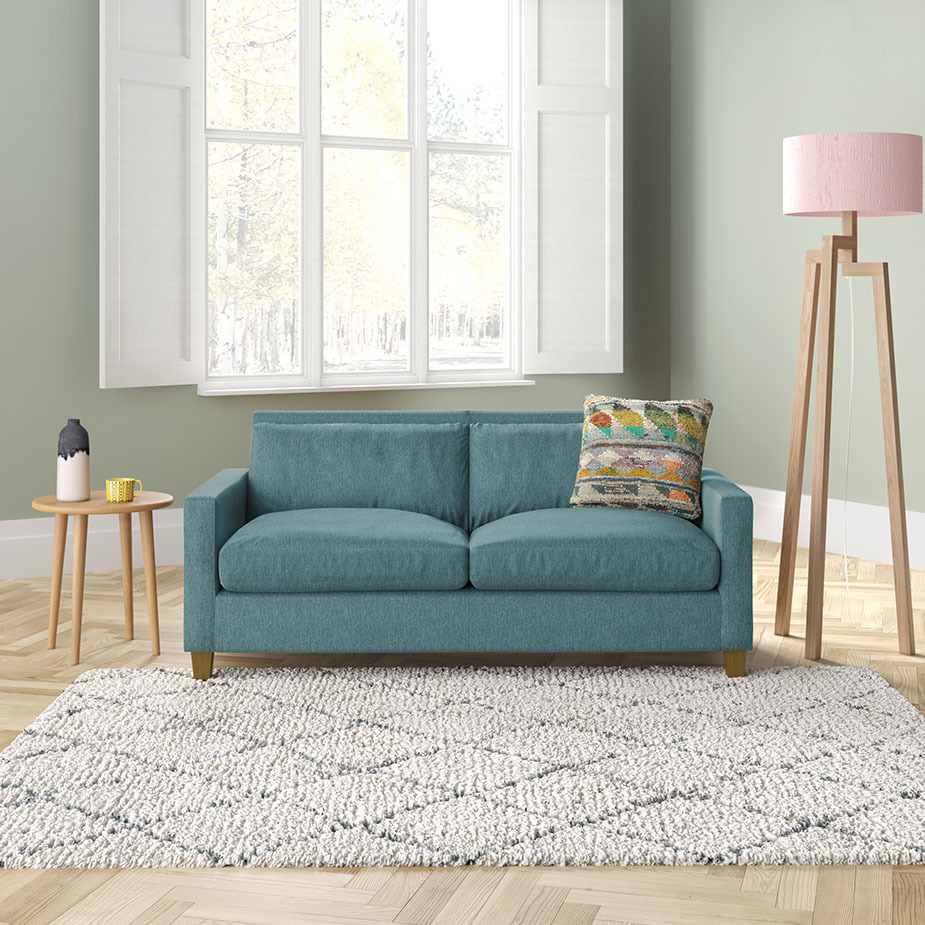 Chester Black Leather 2 Seater Sofa, Dark Feet, Black – image 2