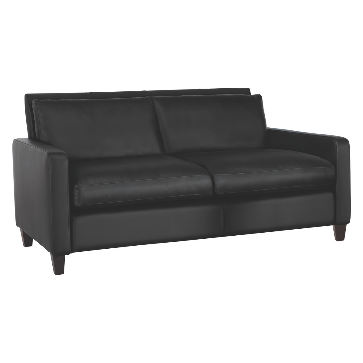 Chester Black Leather 2 Seater Sofa, Dark Feet, Black – image 3
