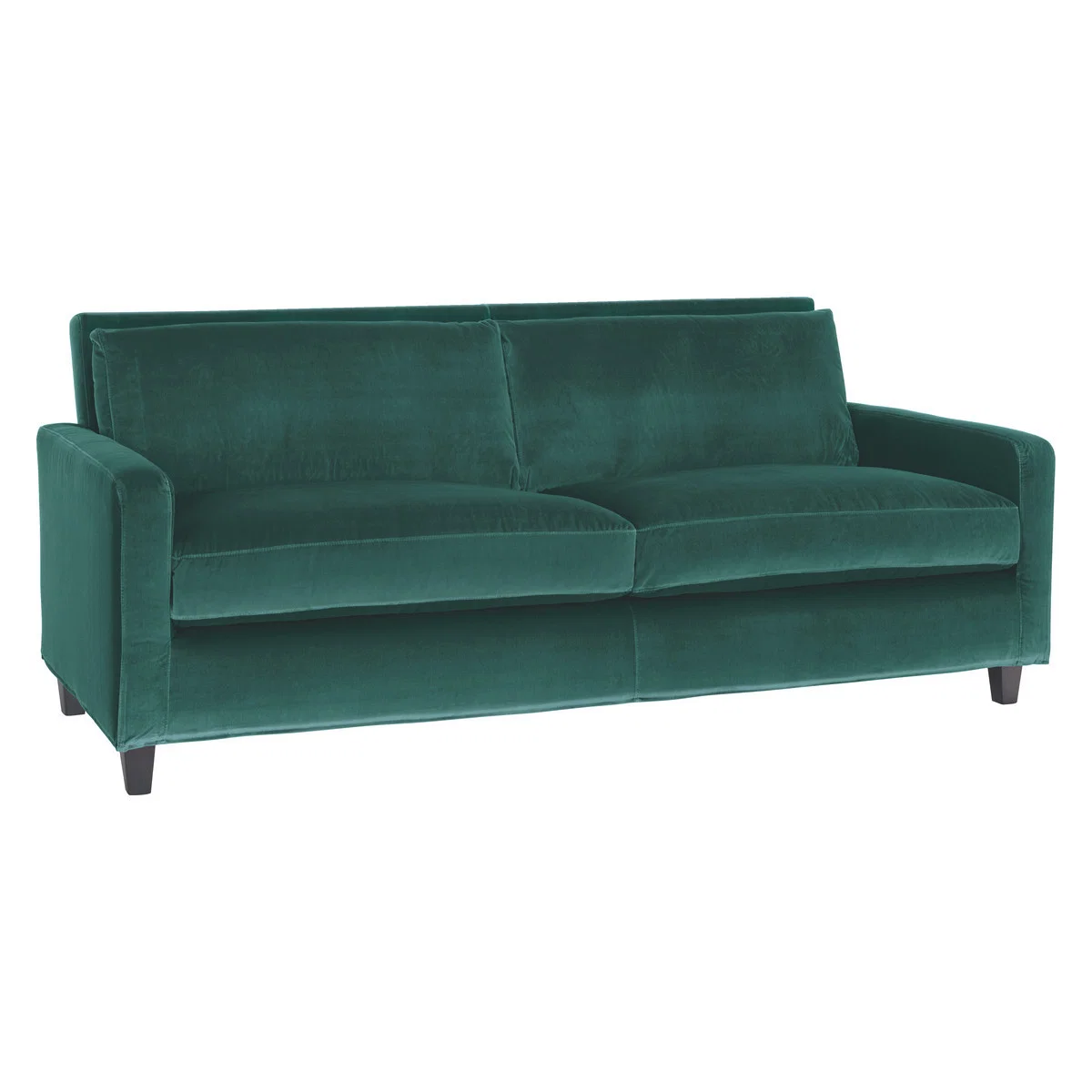 Chester Emerald Green Velvet 3 Seater Sofa, Dark Stained Feet, Green – image 3