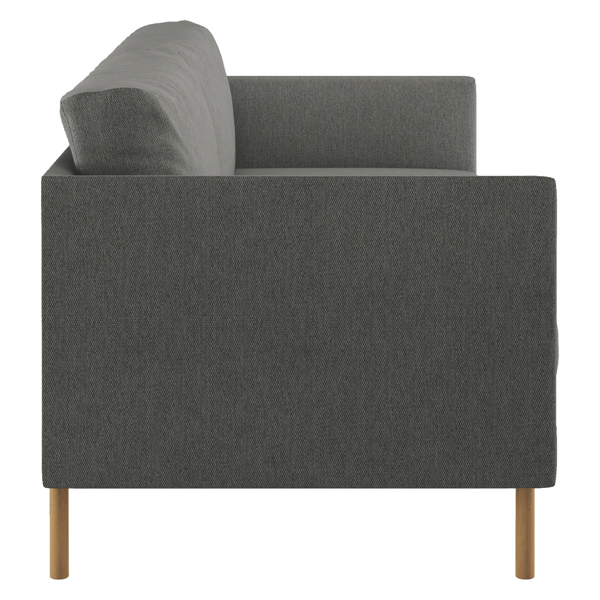 Hyde Charcoal Grey FaBric 2 Seater Sofa, Wooden Legs, Charcoal – image 4