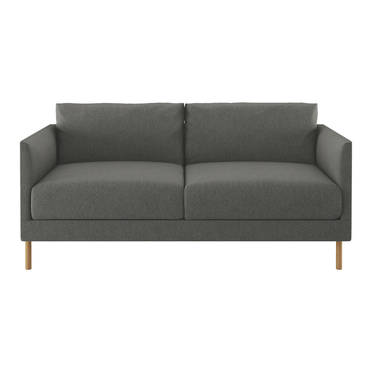 Hyde Charcoal Grey FaBric 2 Seater Sofa, Wooden Legs, Charcoal – image 1