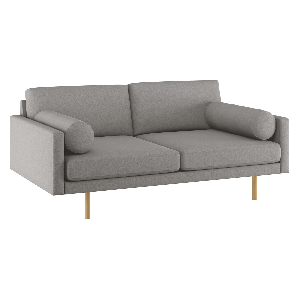Spencer Grey Wool 2 Seater Sofa, Oak Legs, Grey – image 3