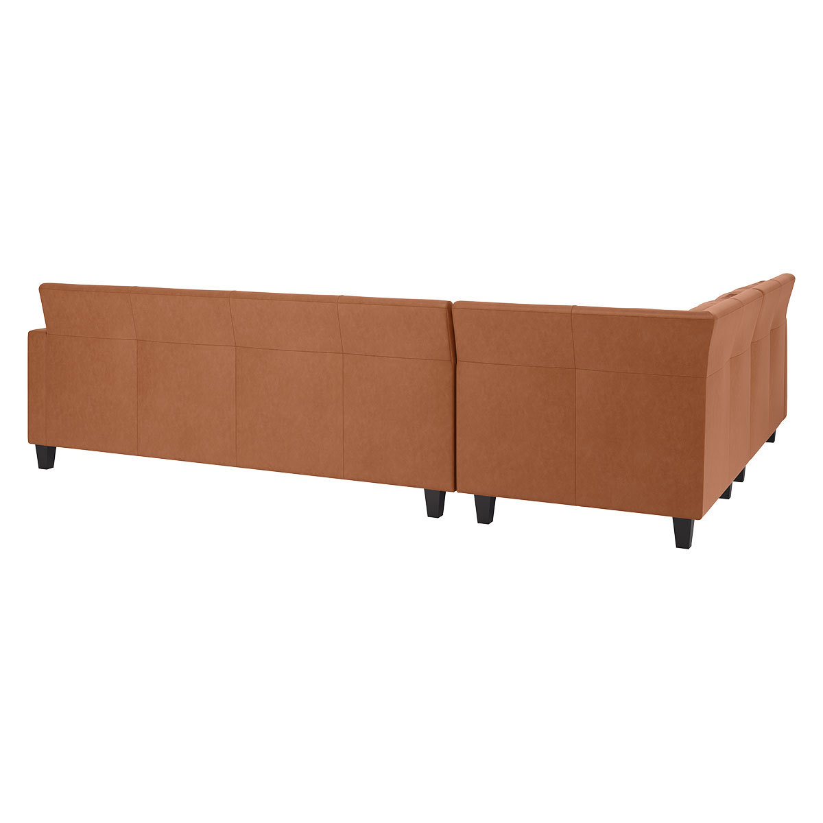 Chester Tan Luxury Leather Right-Arm Corner Sofa, Dark Feet, Tan – image 5