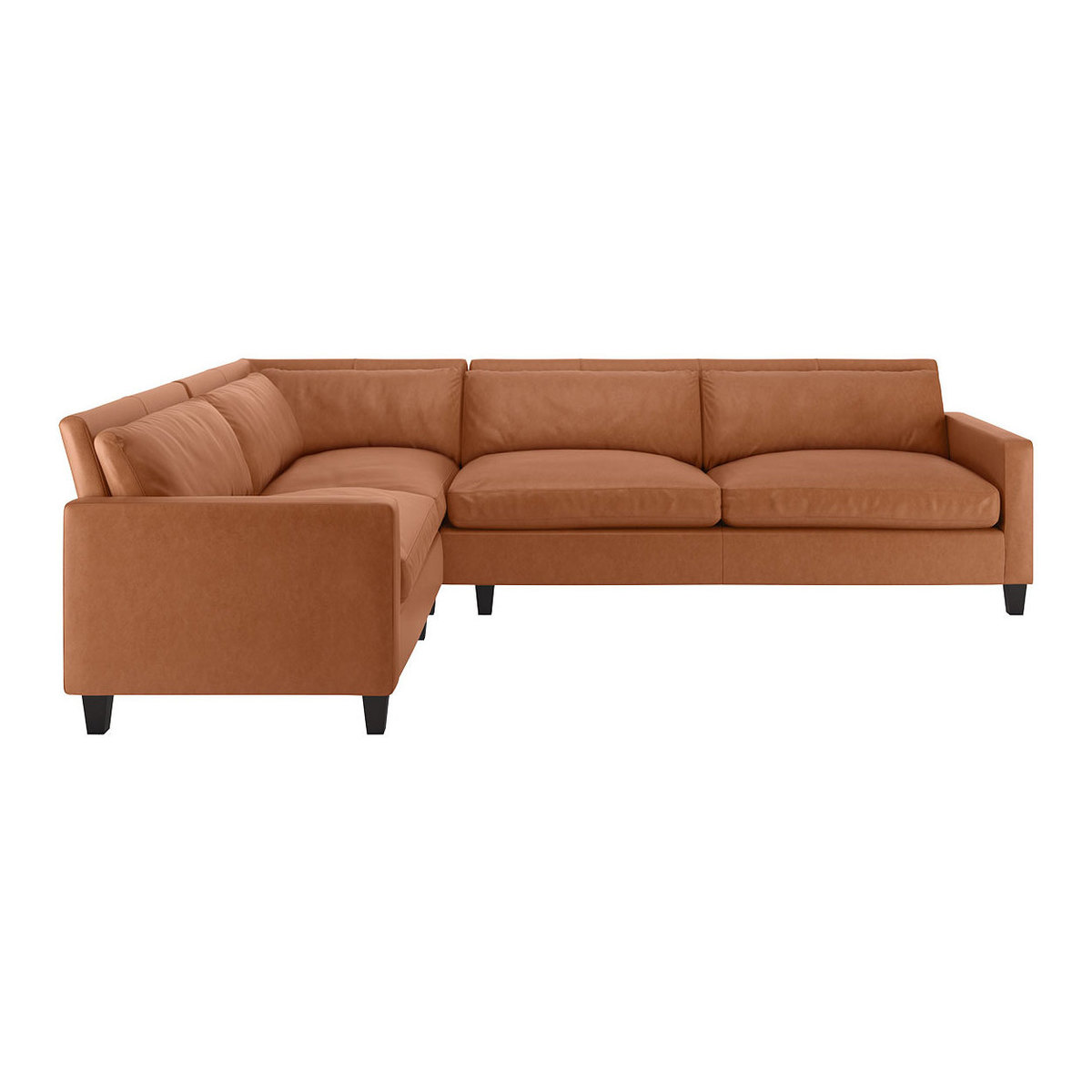 Chester Tan Luxury Leather Right-Arm Corner Sofa, Dark Feet, Tan – image 1