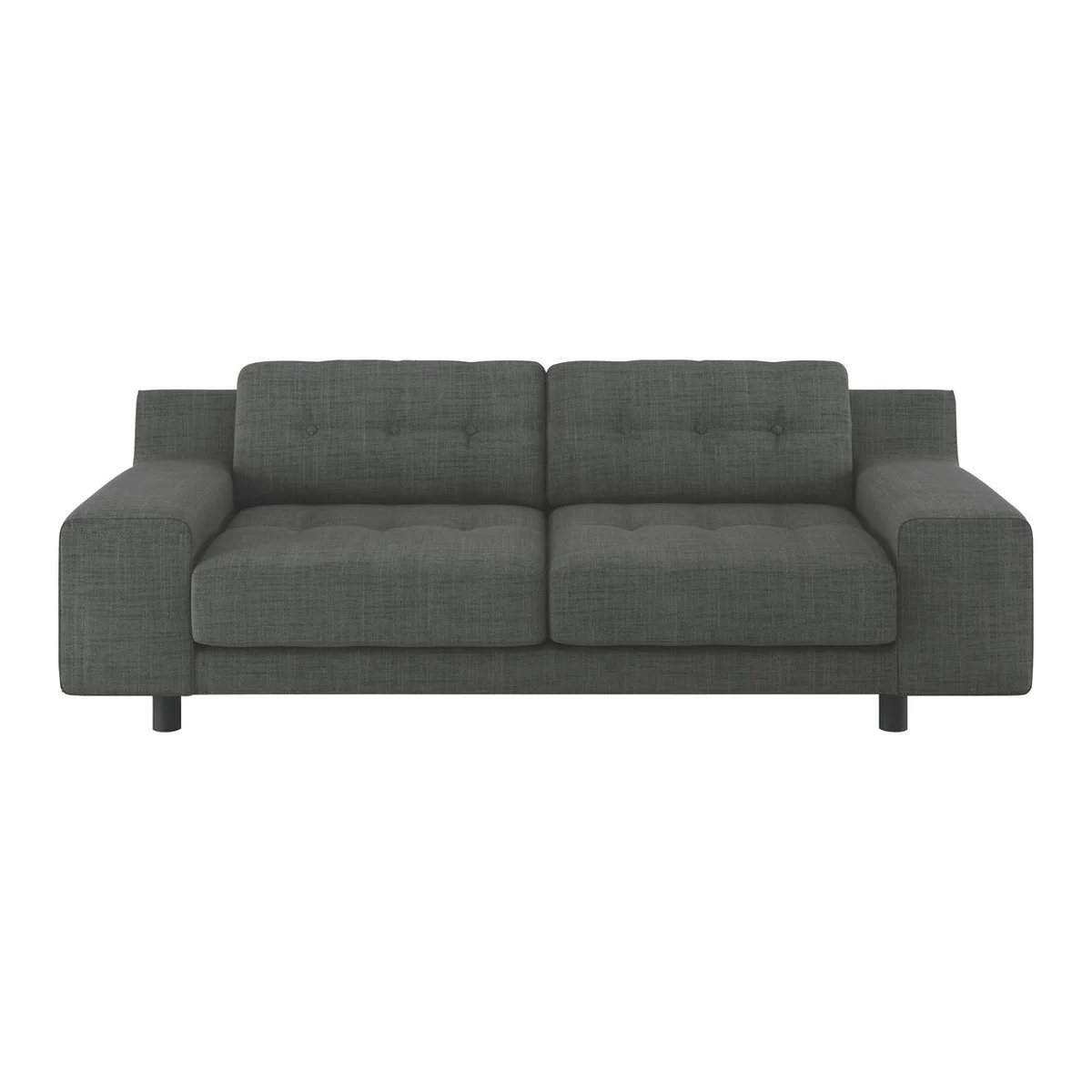 Hendricks Charcoal Grey Italian Woven 3 Seater Sofa, Charcoal – image 1
