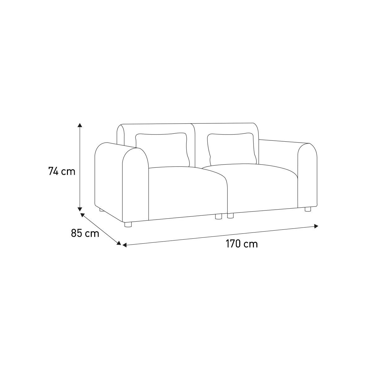 Tab Green Velvet 2 Seater Sofa, Green – image 7