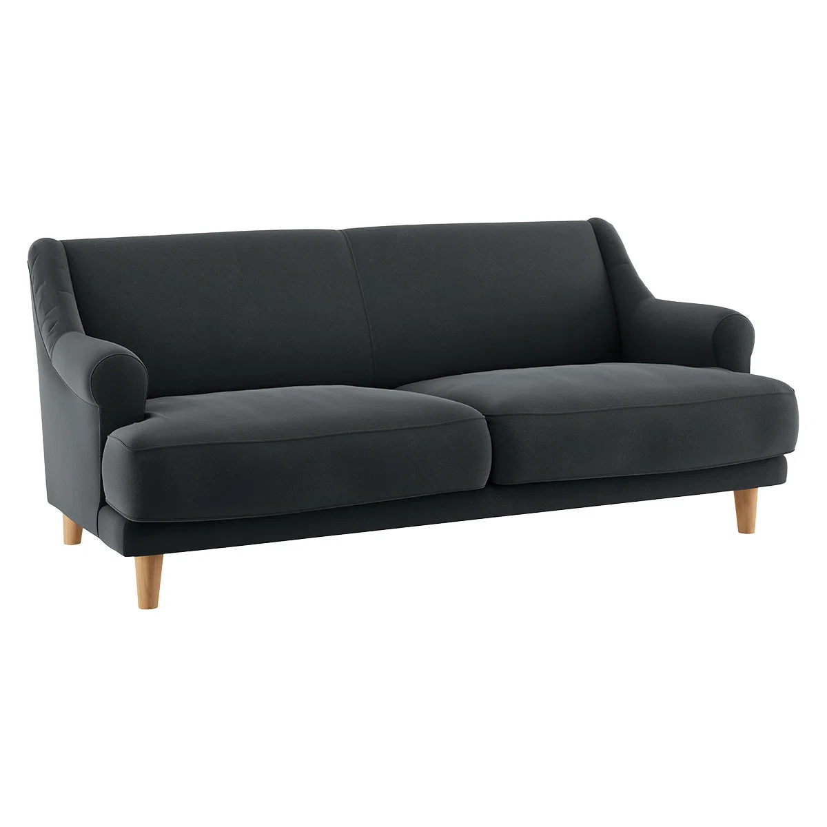 Townsend Dark Grey Velvet 2 Seater Sofa, Grey – image 4