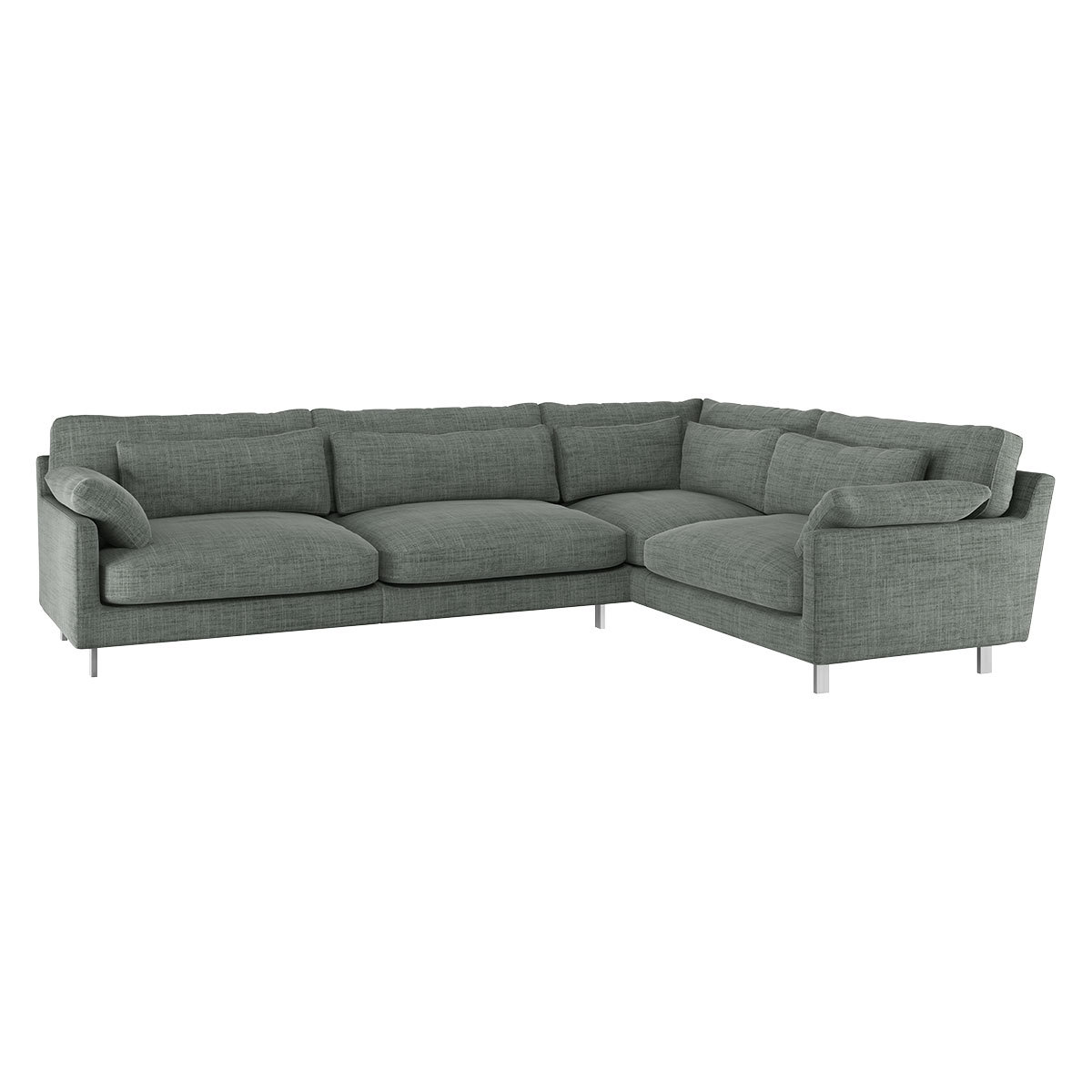Cuscino Grey Italian Woven Left-Arm Corner Sofa, Grey – image 3